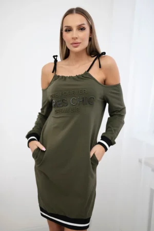 "Tres Chic" chaki spalvos suknelė