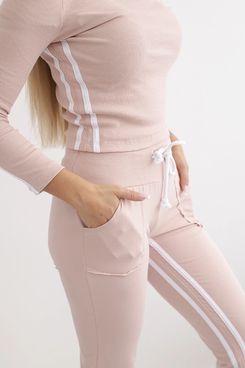 Rinkinys su dvigubomis juostelėmis smėlio spalvos pudra - Image 4