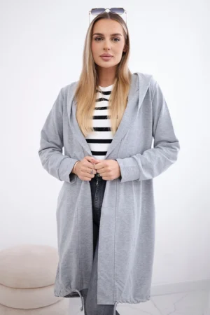 Spausdinta oversize pilka striukė