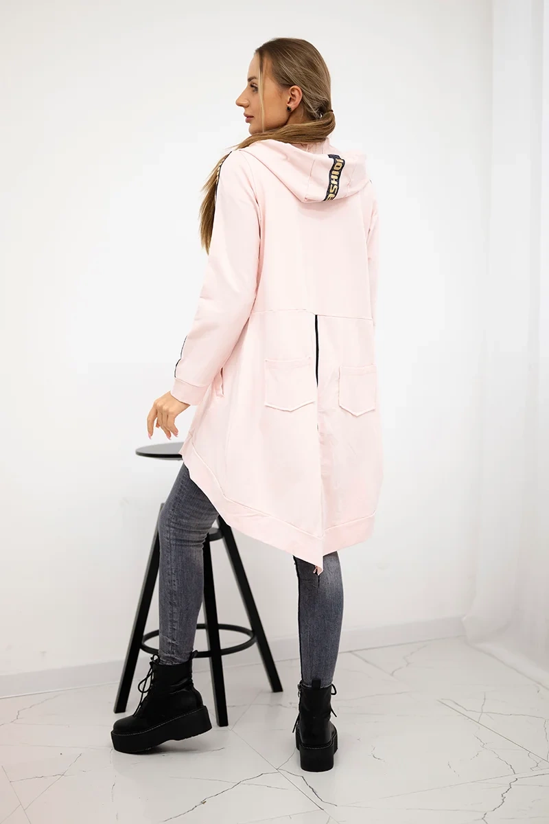 Džemperis su užtrauktuku nugaroje pudros rožinės spalvos - Image 4