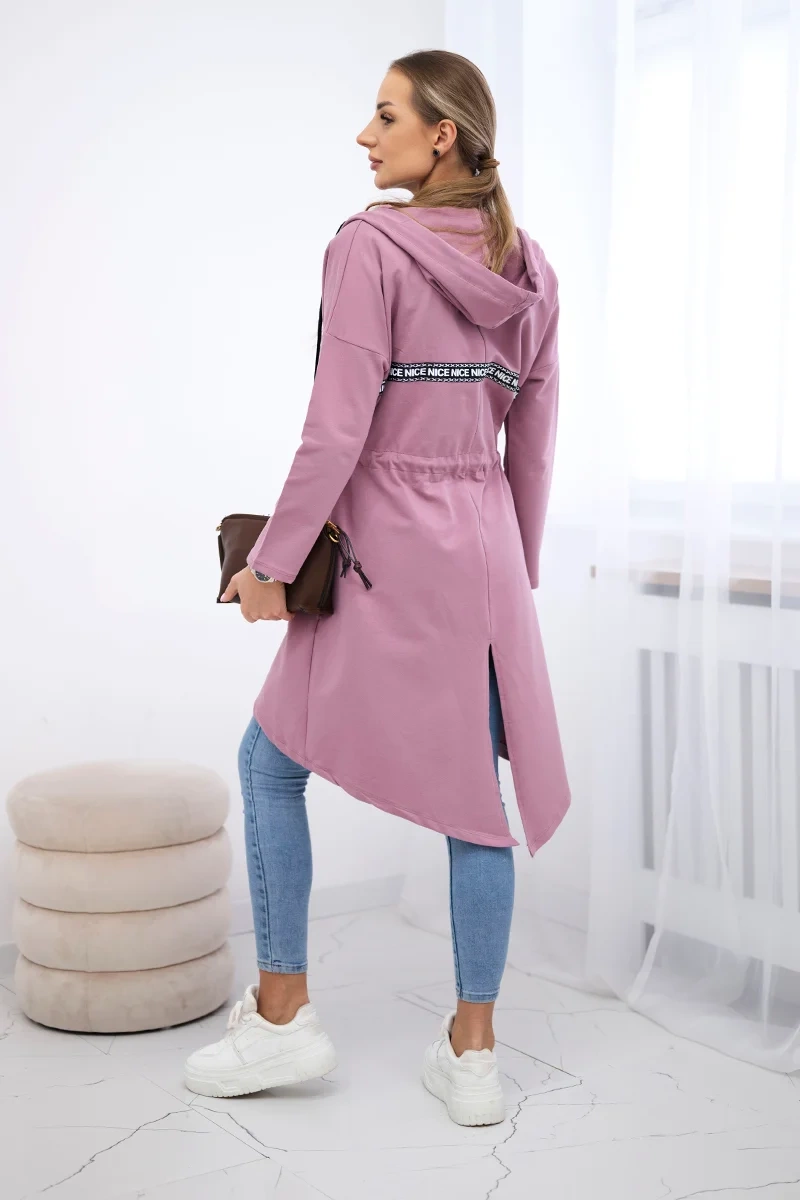 Ilgesnis apsiaustas tamsiai rožinės spalvos - Image 3