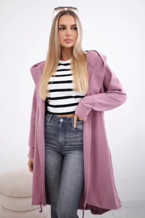 Spausdintas oversize tamsiai rožinis švarkas