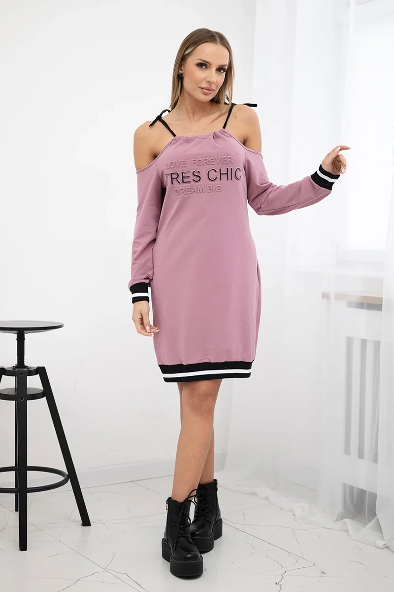 Tres Chic tamsiai rožinė suknelė - Image 2