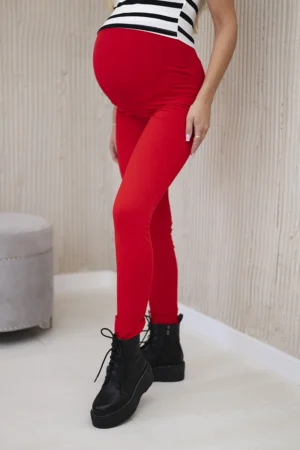 Medvilninės motinystės kelnės raudonos