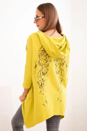 Džemperis su kivių sparnų spauda