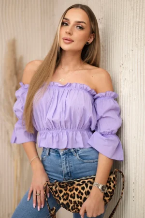 Violetinės spalvos ispaniška palaidinė
