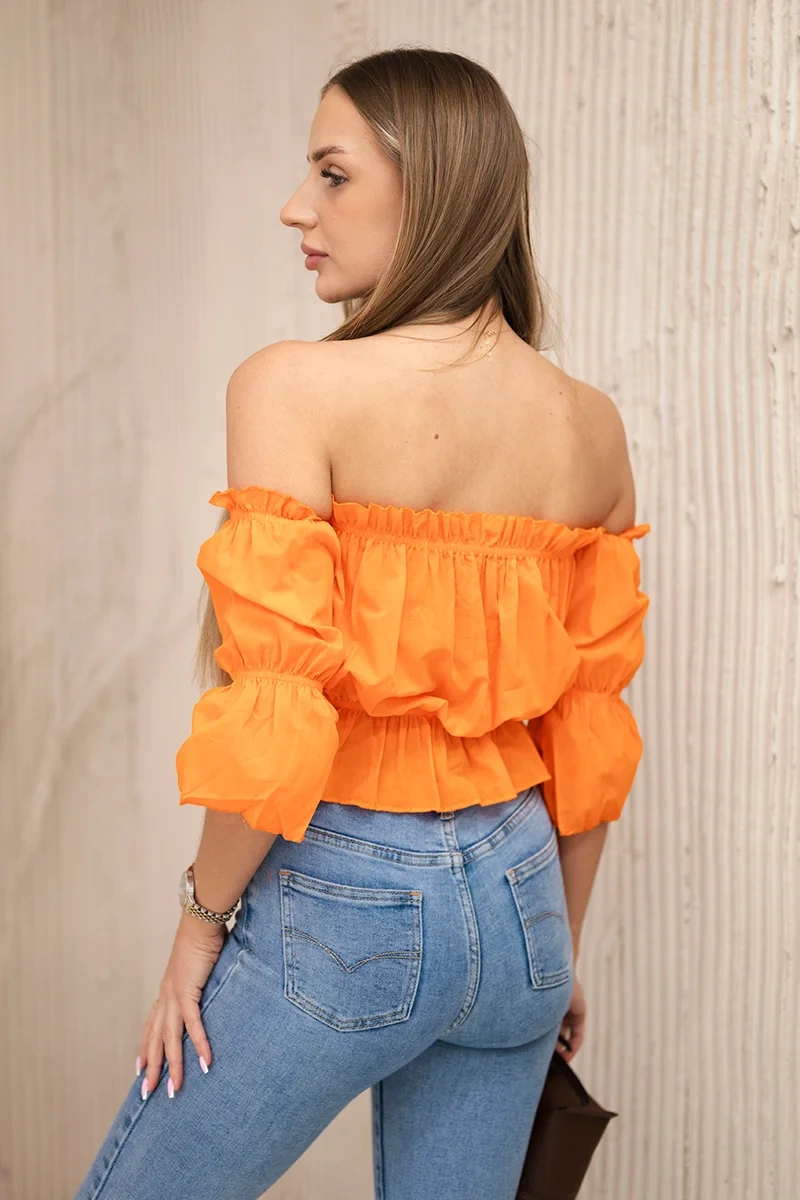 Oranžinė margaspalvė palaidinė - Image 3