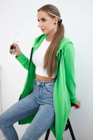 Suknelė su gobtuvu šviesiai žalia