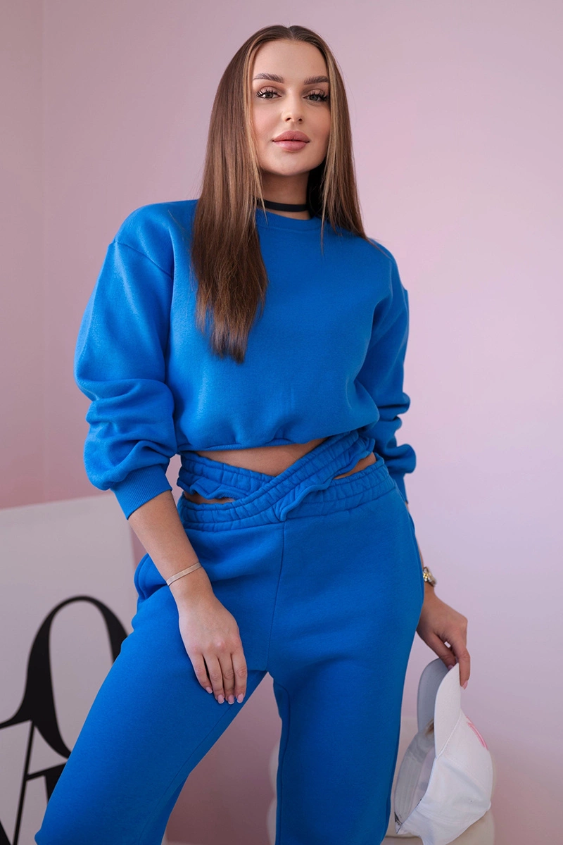 Šildymo rinkinys su trumpais marškinėliais rugiagėlių mėlyna