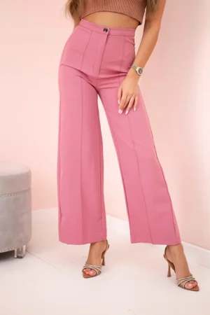 Plačios kelnės tamsiai rožinės spalvos