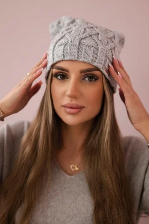 Sonia vilnonė kepurė K201 šviesiai pilka
