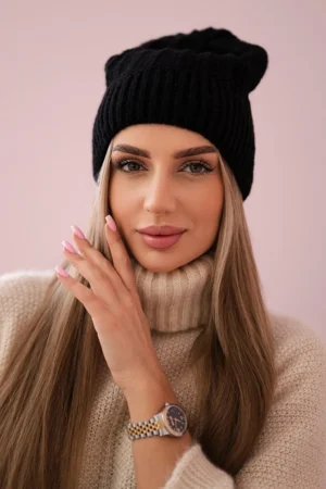 Anna vilnonė kepurė K238 juoda
