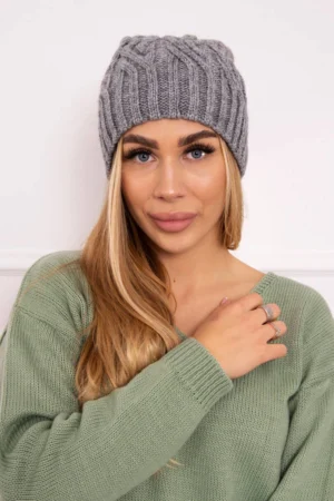 Paulina vilnonė kepurė K227 tamsiai pilka