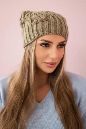 Paulina vilnonė kepurė K227 chaki