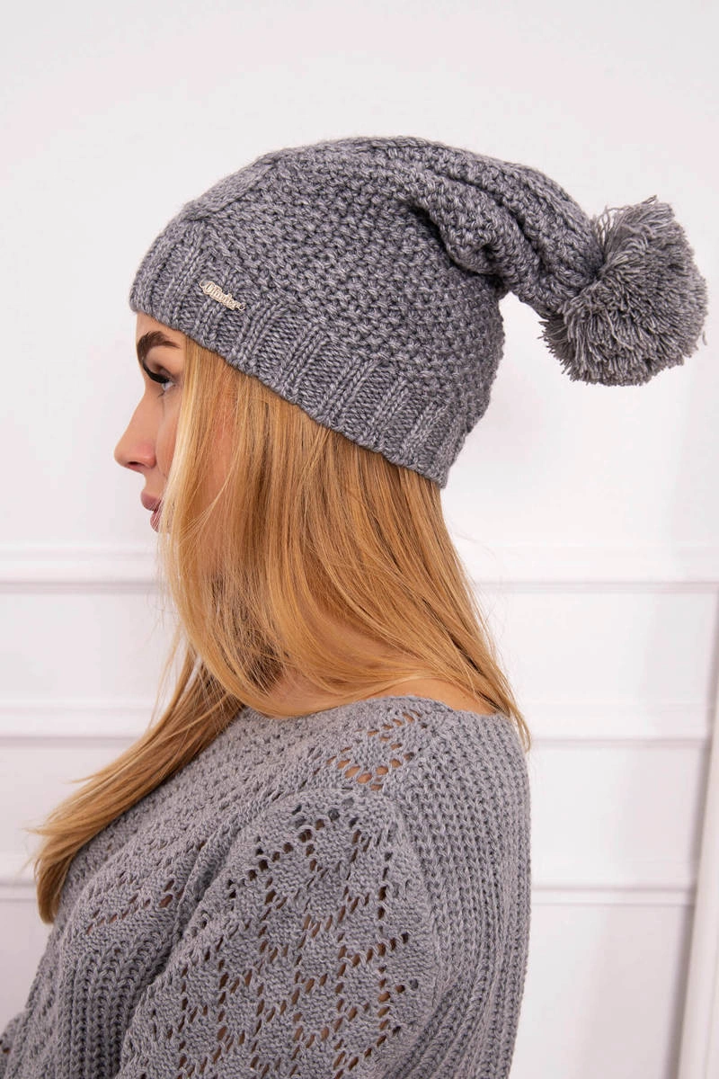 Justyna vilnonė kepurė K253 tamsiai pilka - Image 2