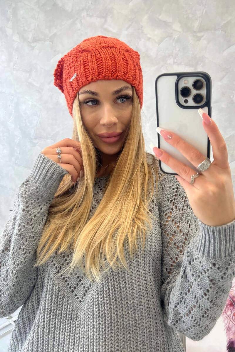 Kepurė su vilna Justyna K253 raudona - Image 3