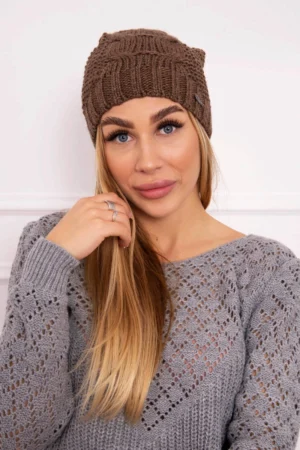 Justyna vilnonė kepurė K253 cappuccino