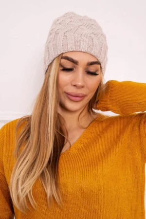 Agnes vilnonė kepurė K239 light beige