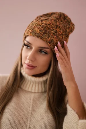Melisa vilnonė kepurė K241 red+olive