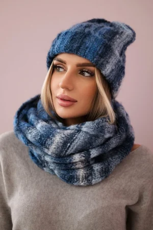 Moteriškas moherio rinkinys K208 denim+blue