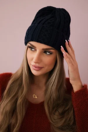 Kepurė su užraktu Marzena K206 tamsiai mėlyna