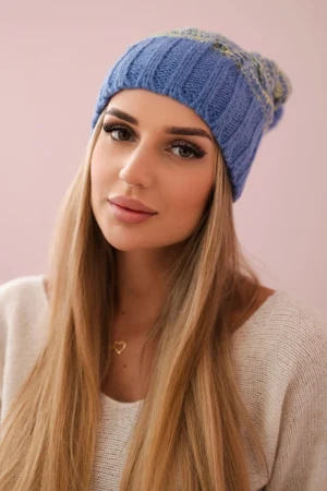 Paris vilnonė kepurė K213 blue+kiwi