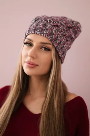 "Roksana" vilnonė kepurė K209 purple+graphite