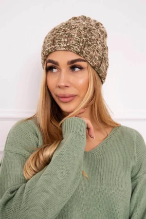 Moteriška kepurė Eliza K205 cappuccino+light khaki