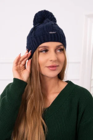 Stefania vilnonė kepurė K278 navy blue