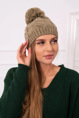 Stefania vilnonė kepurė K278 light khaki