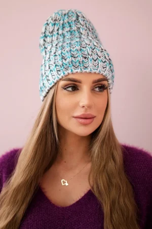 Moteriška kepurė Lora K312 turquoise+grey