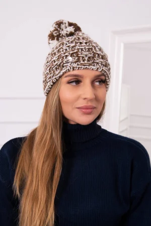 Fiona vilnonė kepurė K275 balta+ruda