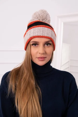 Moteriška kepurė Kinga K297 light beige+black