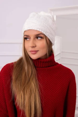 Vilnonė kepurė Edyta K298 ecru