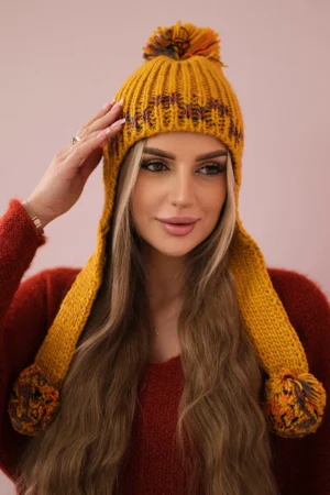 Moteriškos ausinės Nadia K321 garstyčių spalvos