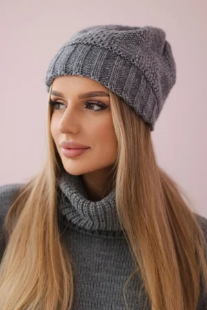 Moteriška kepurė Danuta K331 tamsiai pilka