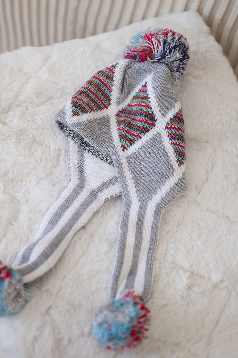 Moteriški ausinukai Eunika K322 pilka+raudona - Image 3