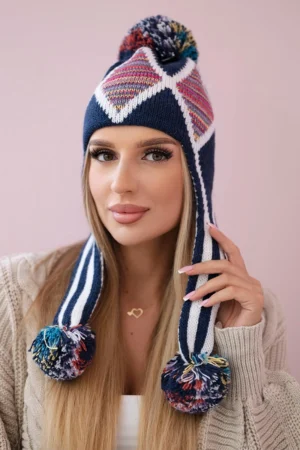 Moteriški ausinukai Eunika K322 navy blue