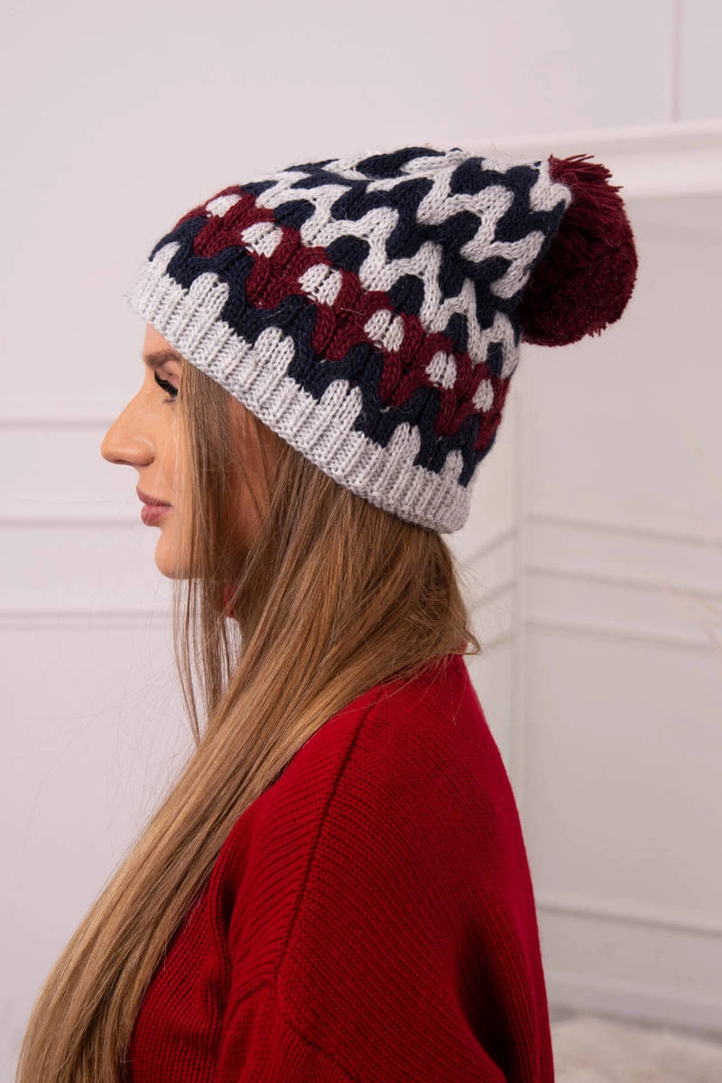 Moteriška kepurė Laila K283 pilka+mėlyna - Image 2