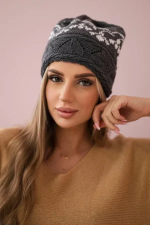 Moteriška kepurė Kira K374 tamsiai pilka