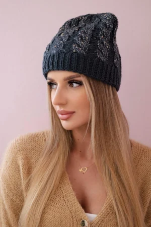 Moteriška kepurė Kalina K362 graphite+white