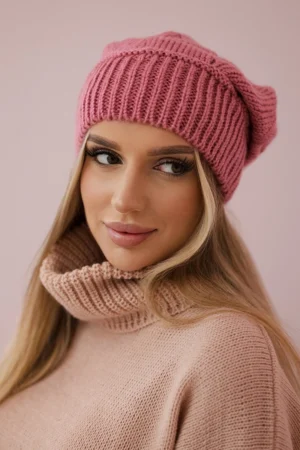 Ingrid moteriška kepurė K371 tamsiai rožinė