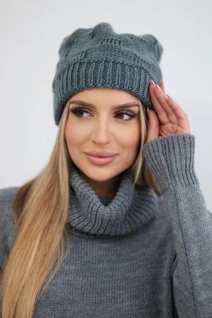 Nastia moteriška kepurė K373 tamsiai pilka