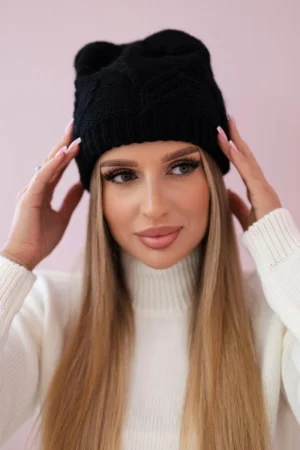 "Majka" moteriška kepurė K376 juoda