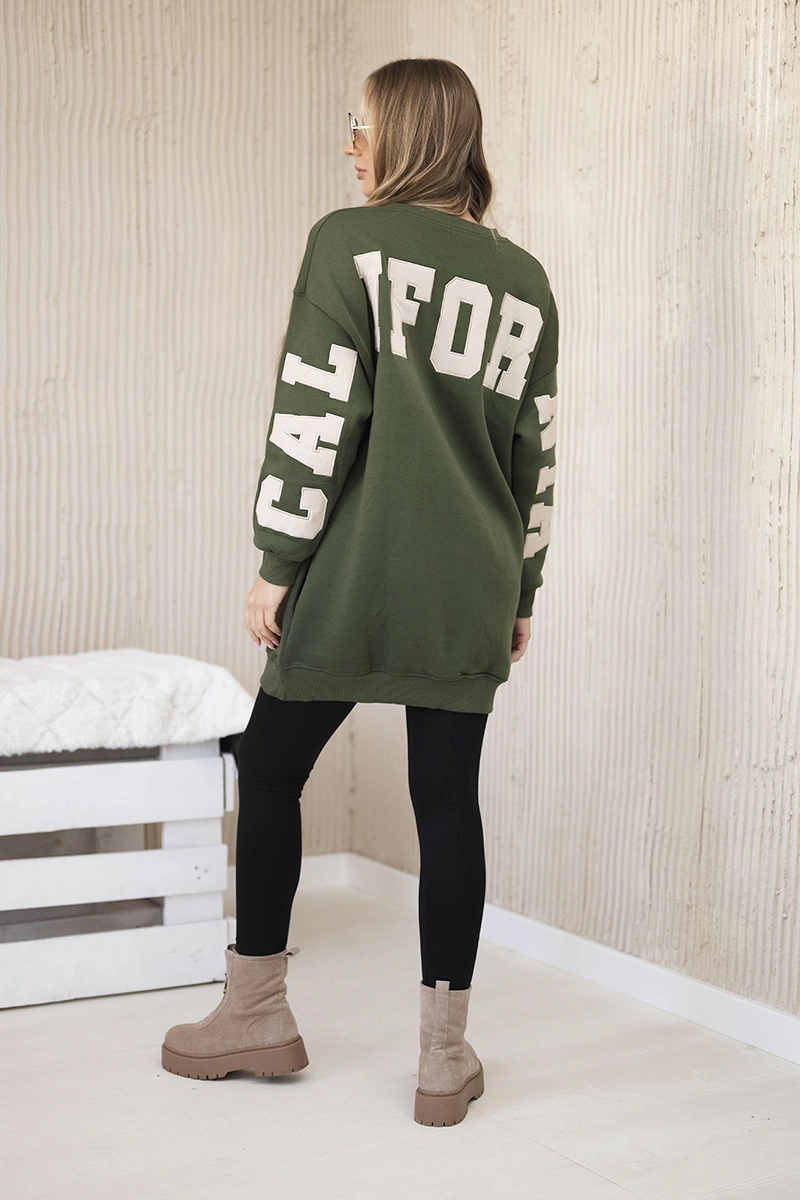 Izoliuotas džemperis su Kalifornijos užrašu chaki - Image 3