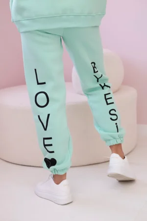 Spausdintas medvilnės rinkinys mėta