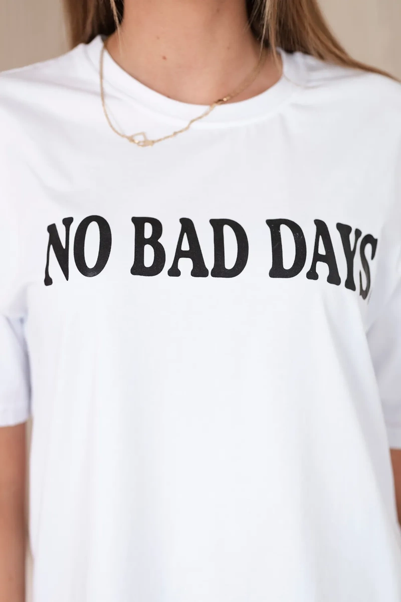 Medvilninė palaidinė No Bad Days baltas - Image 4
