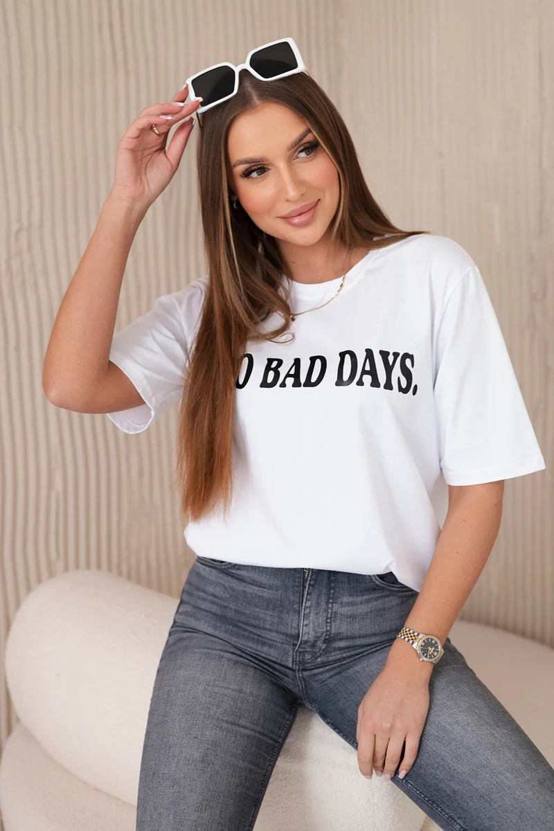Medvilninė palaidinė No Bad Days baltas