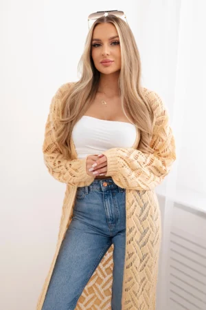 Megztinis ilgas rožinis Super KID Mohair persikas