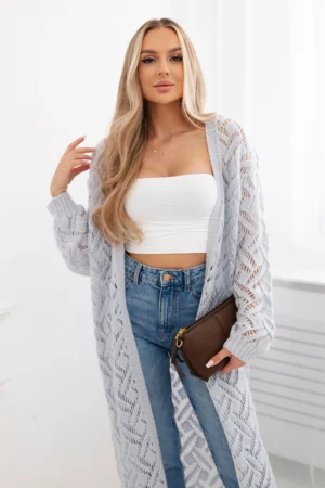 Megztinis ilgas rožinis Super KID Mohair mėlynas